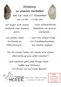 Einladung zum Herbstfest 2019